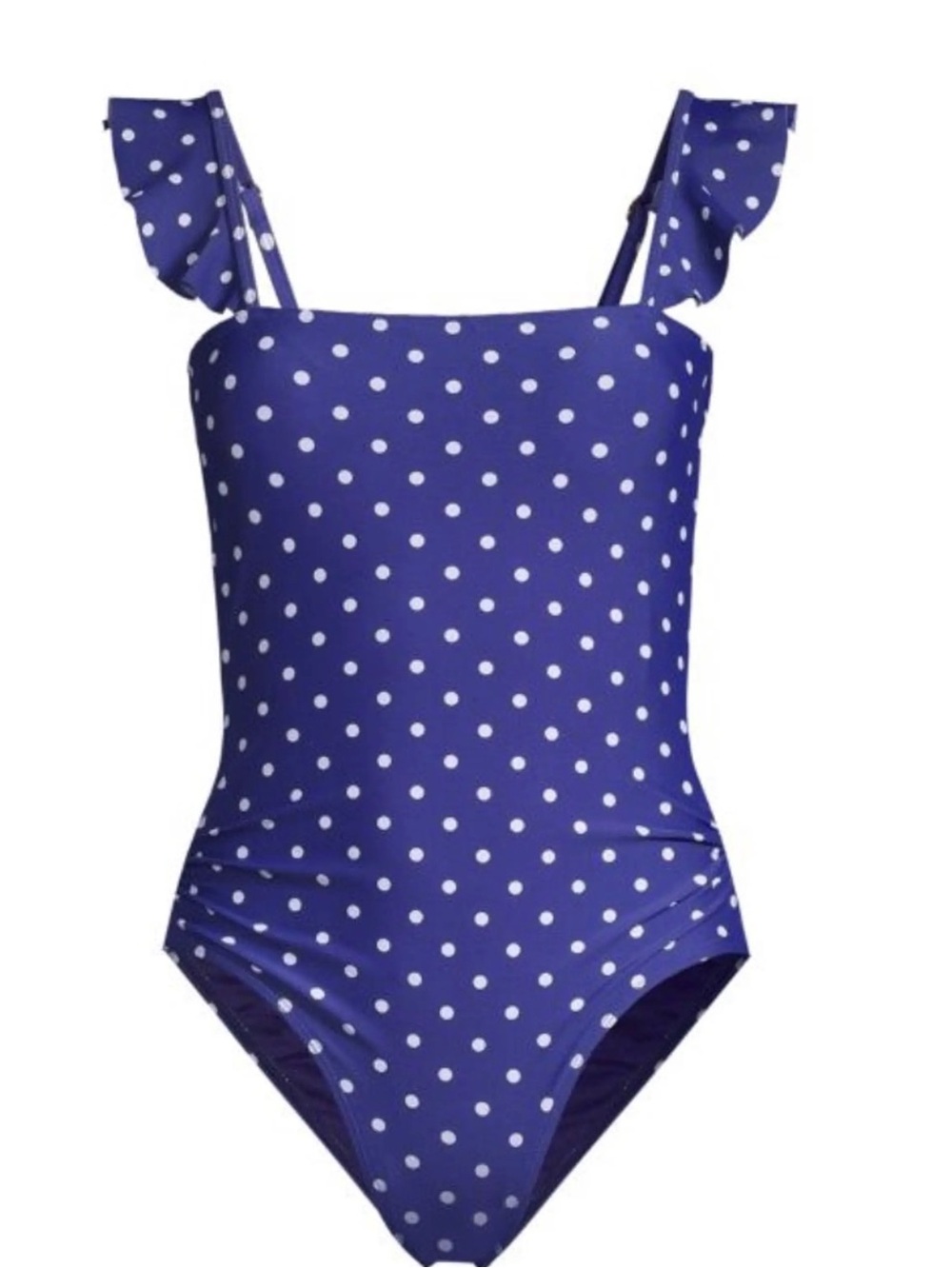 Jones New York Blue White Polka Dot Ruffle Swimsuit Medium New With Tags
